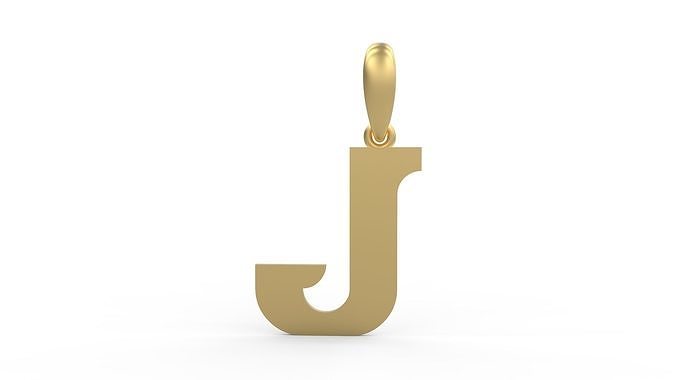 Initial Letters Pendant Cempaka Reguler J 3D print model