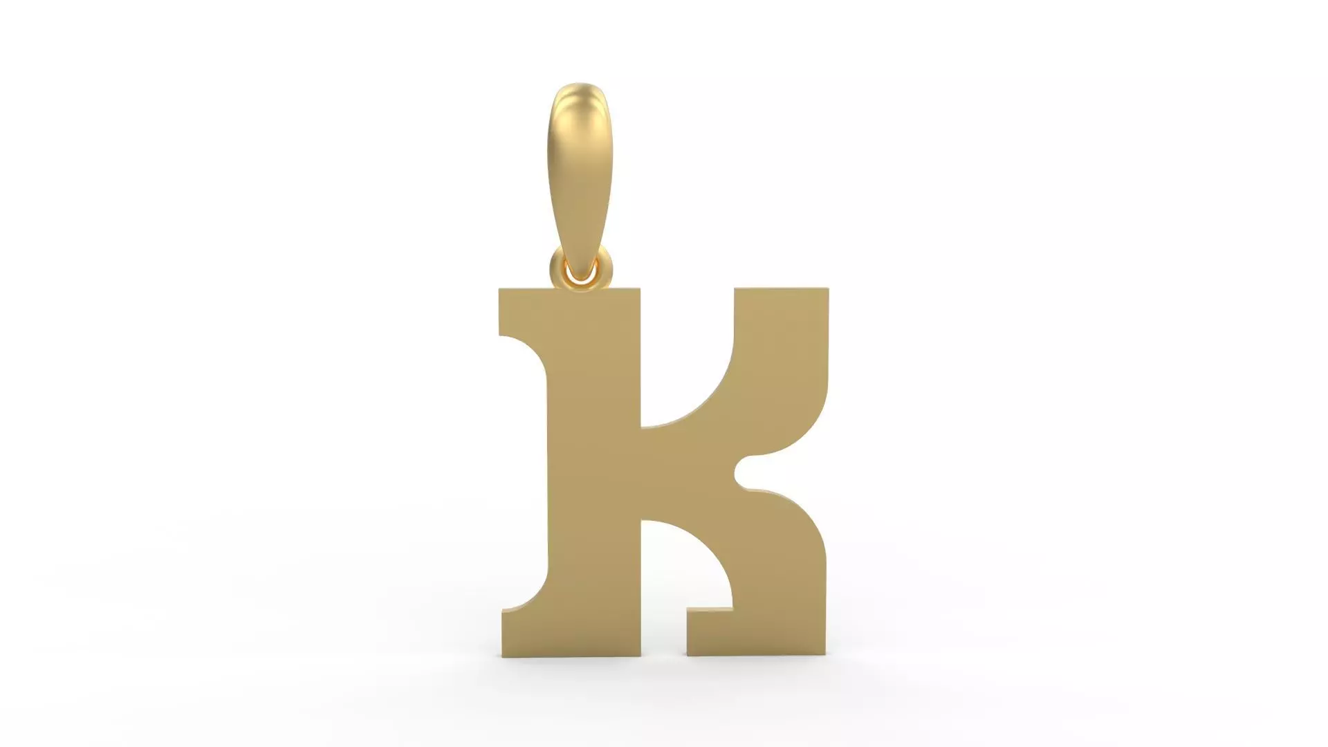 Initial Letters Pendant Cempaka Reguler K 3D print model_0
