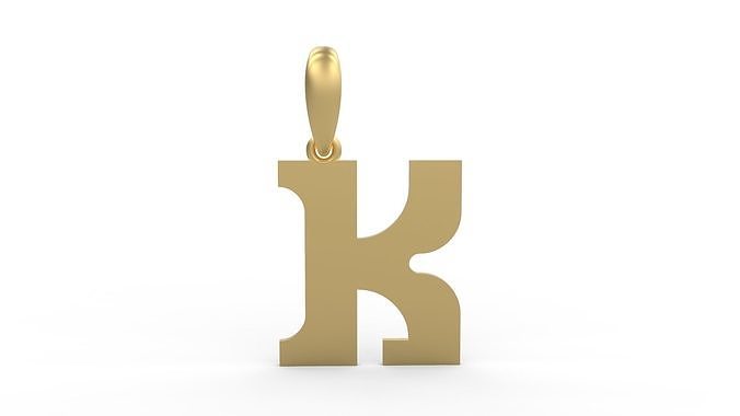 Initial Letters Pendant Cempaka Reguler K 3D print model