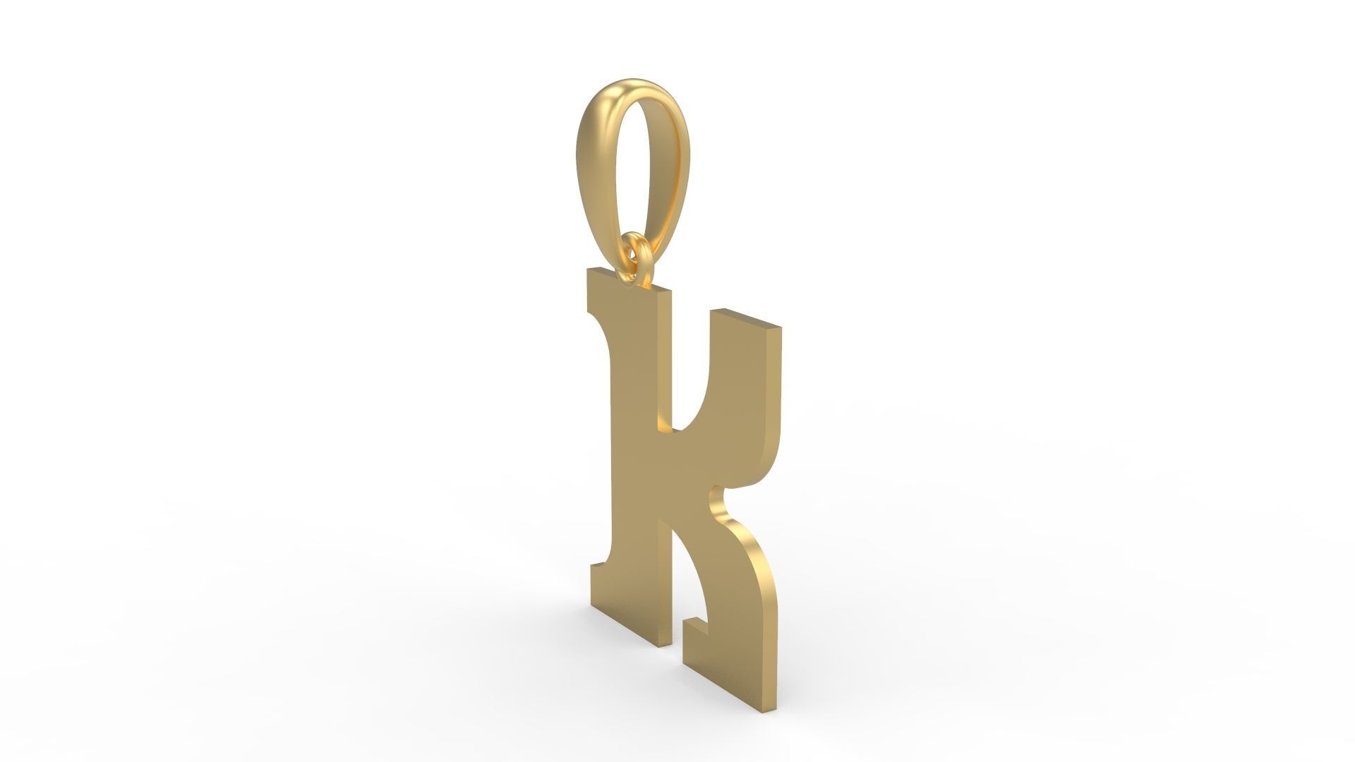 Initial Letters Pendant Cempaka Reguler K 3D print model_1