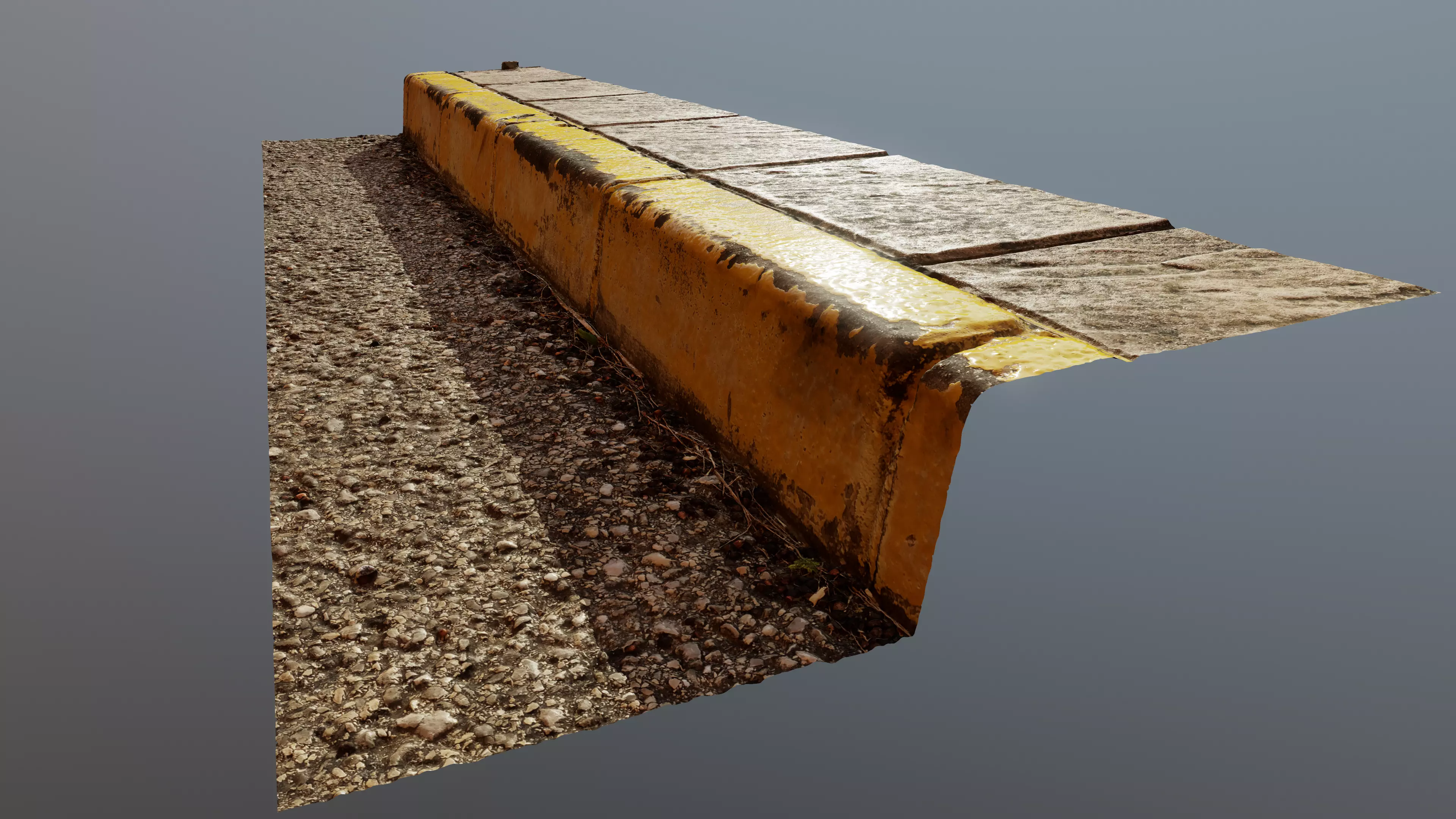 Pavement edge photoscanned 3D model