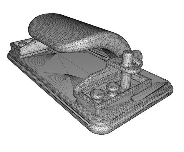 Wooden Punching Machine Toy Low-poly 3D model_6