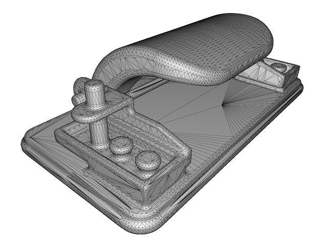 Wooden Punching Machine Toy Low-poly 3D model_8