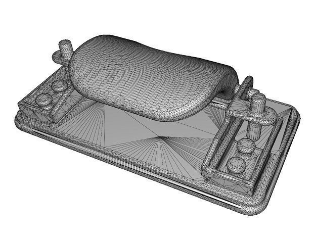 Wooden Punching Machine Toy Low-poly 3D model_5