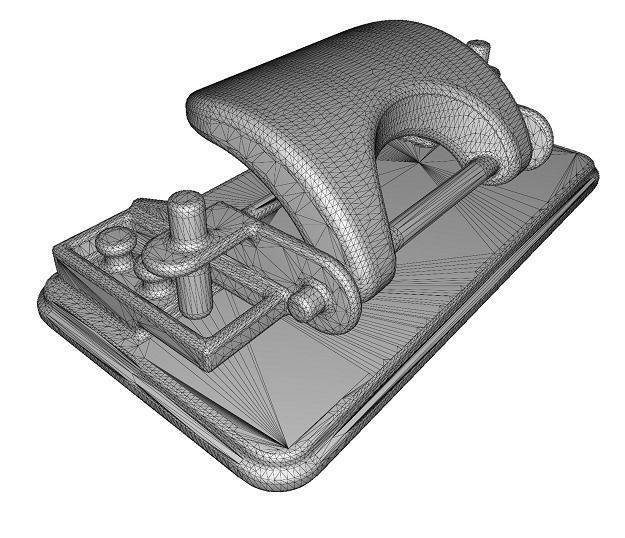 Wooden Punching Machine Toy Low-poly 3D model_4