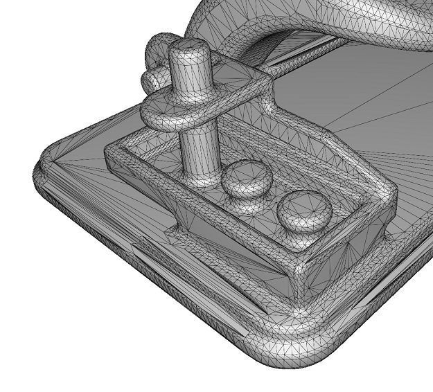 Wooden Punching Machine Toy Low-poly 3D model_7