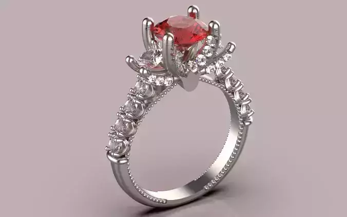 engagement Solitaire gold ring