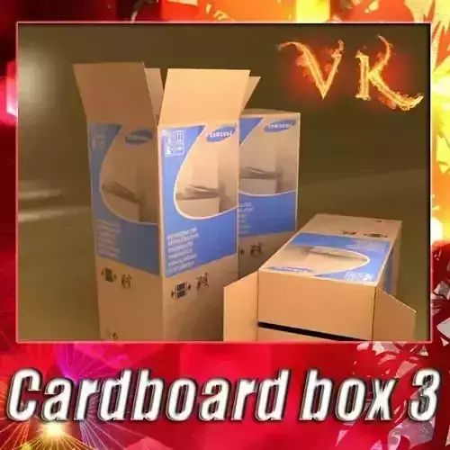 Photorealistic Cardboard Box High Res 3D model