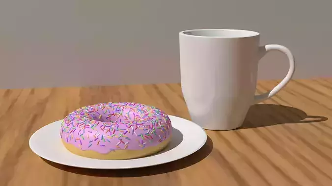 A donut with a cup model