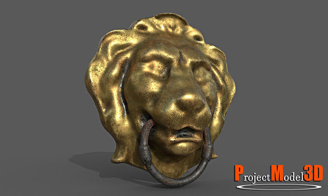  Door Lion Head-Version 001 Low-poly 3D model