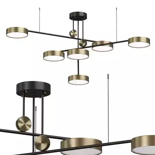 Litfad Gold Metal Pendant Light Low-poly 3D model