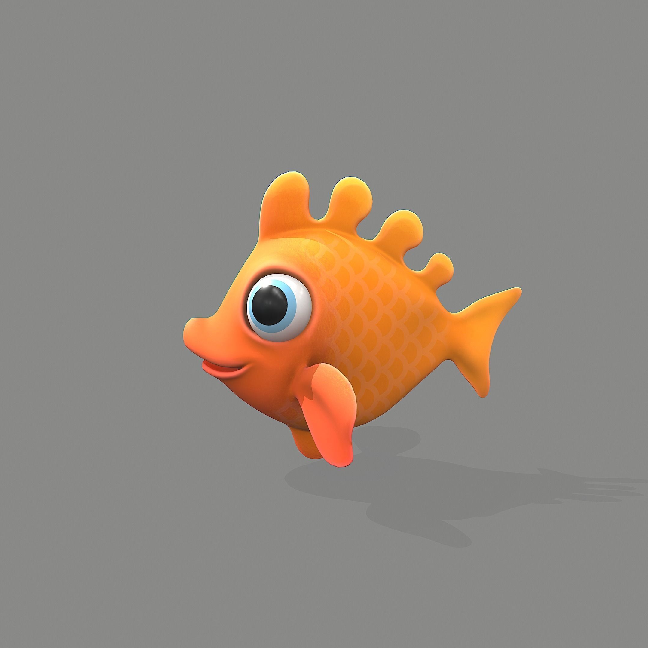 Cartoon fish Low-poly 3D model_3