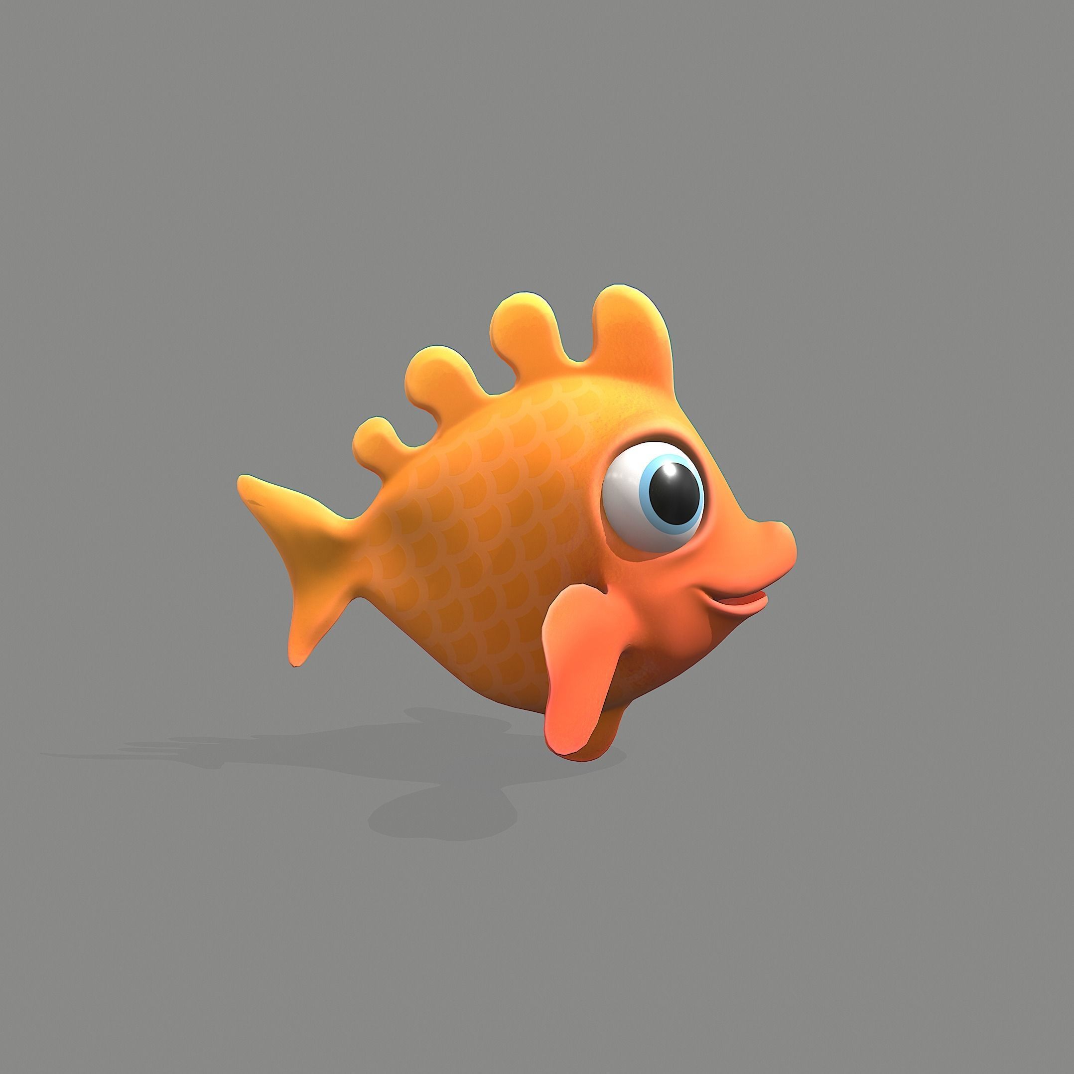 Cartoon fish Low-poly 3D model_6