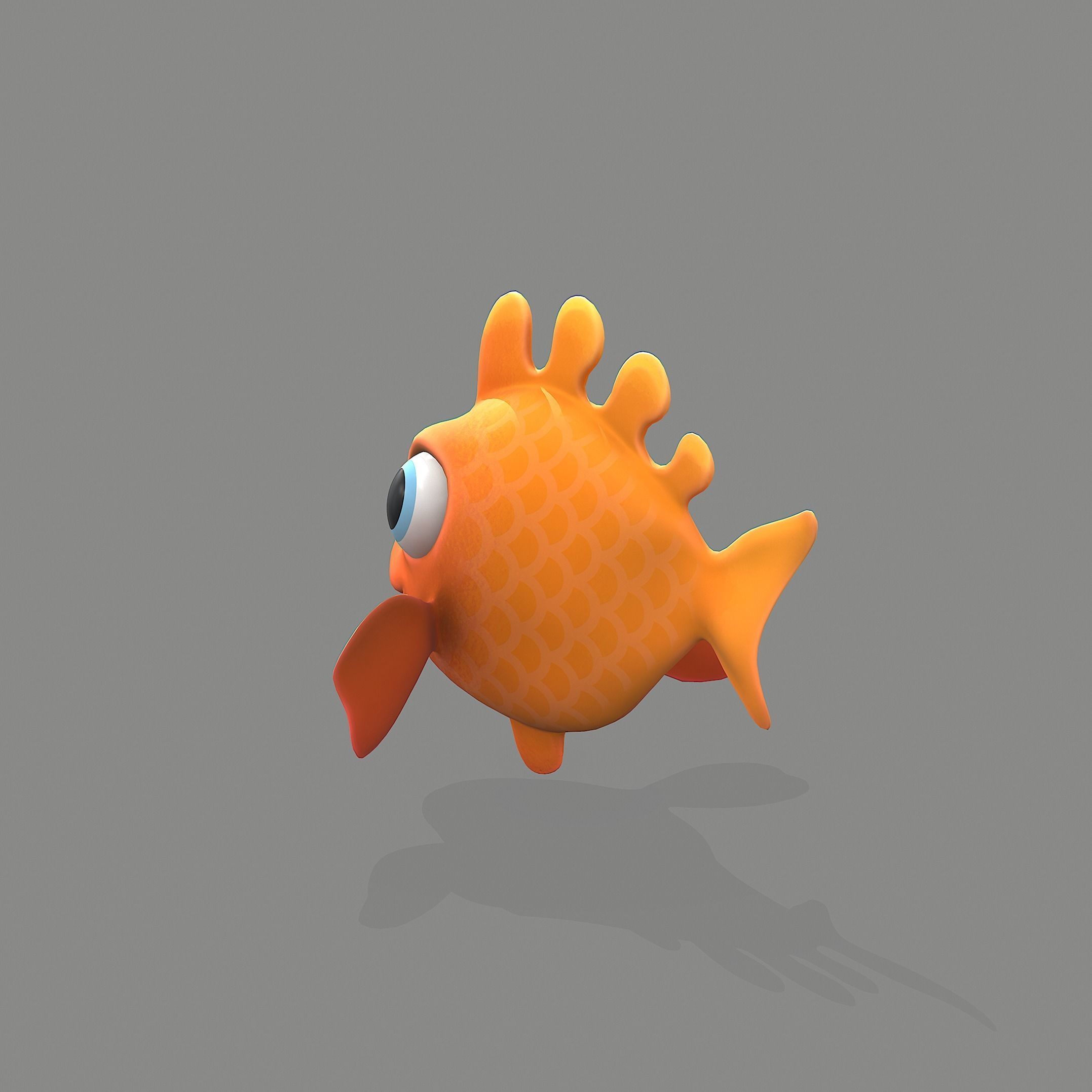 Cartoon fish Low-poly 3D model_4