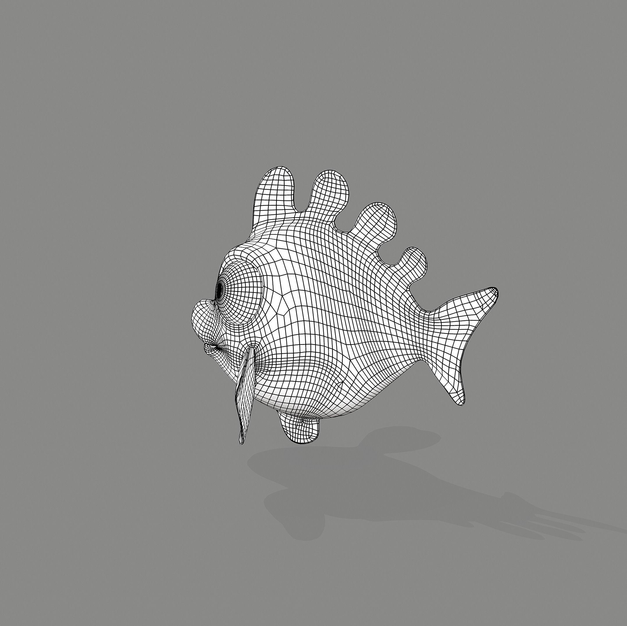 Cartoon fish Low-poly 3D model_9