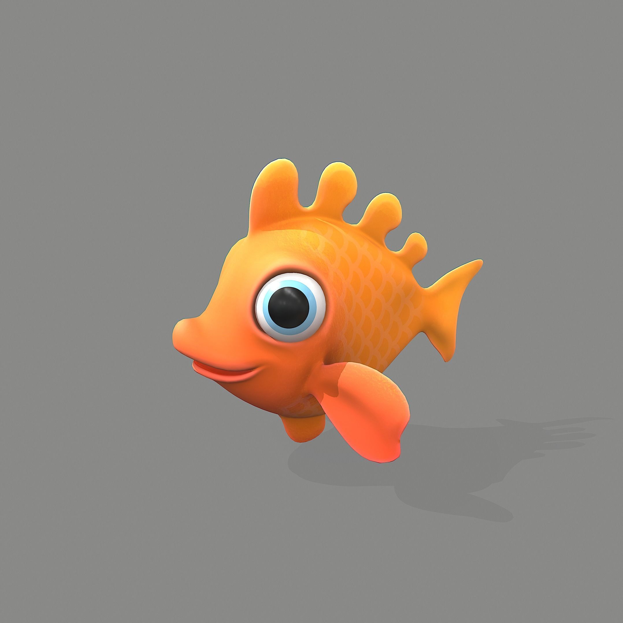 Cartoon fish Low-poly 3D model_2