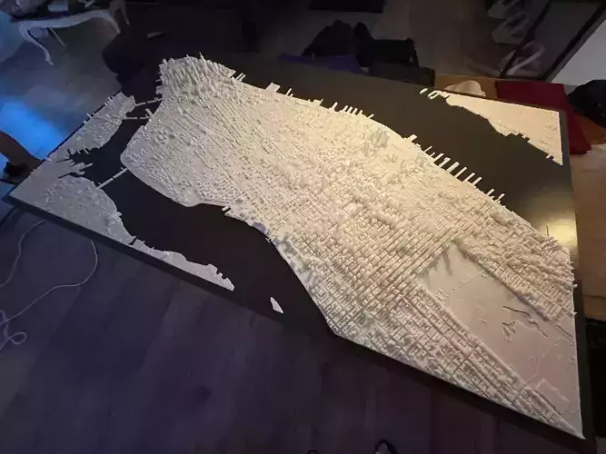 3D Manhattan NYC 3D Map City Landmark New York City Skyline Art