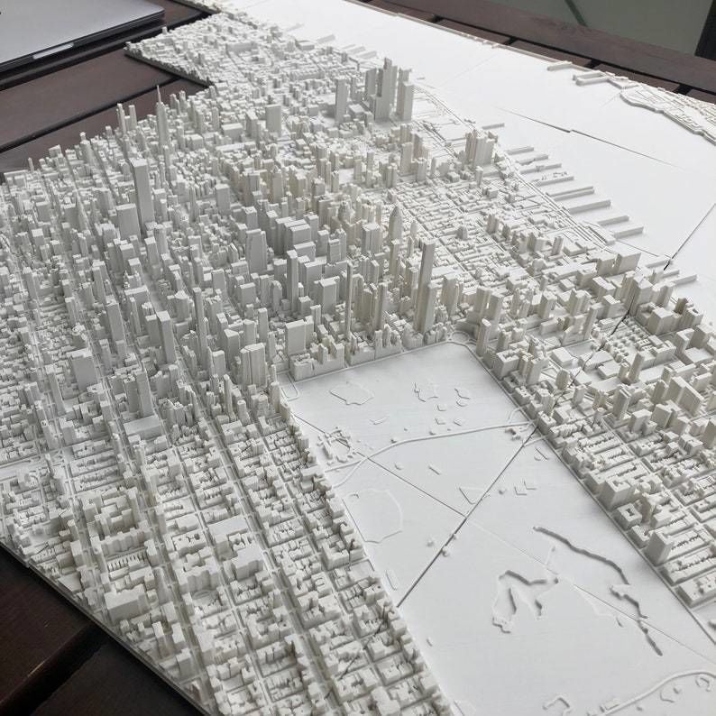 3D Manhattan NYC 3D Map City Landmark New York City Skyline Art 3D print model_3