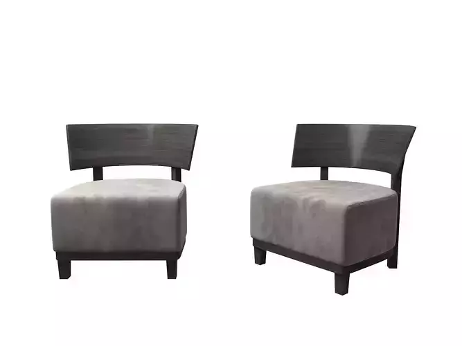 chair model with fabric and wooden legs