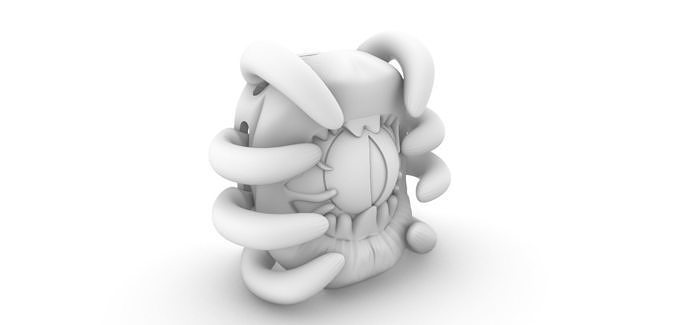 kinetic horror eye lip spider pendant 3D print model