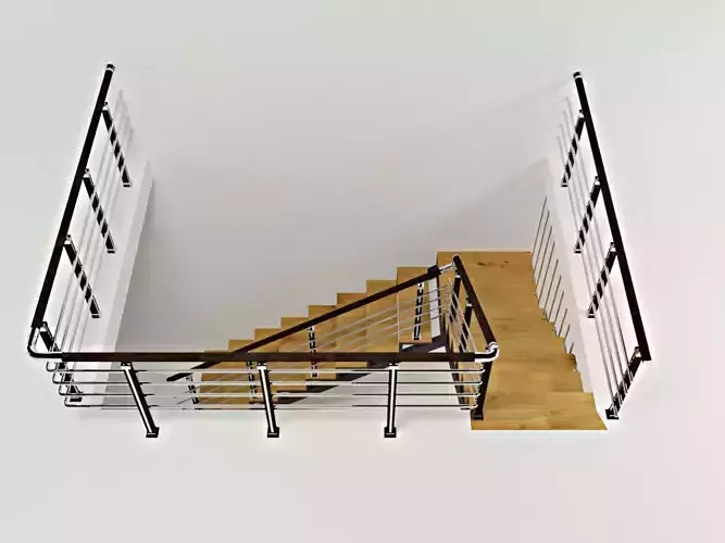 staircase with railing