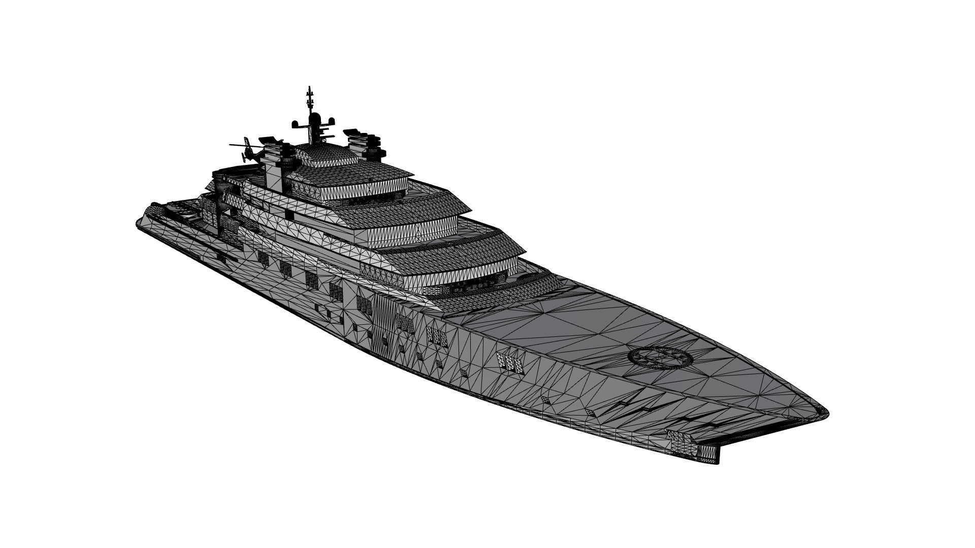 130 Meter Mega Yacht 3D model_11