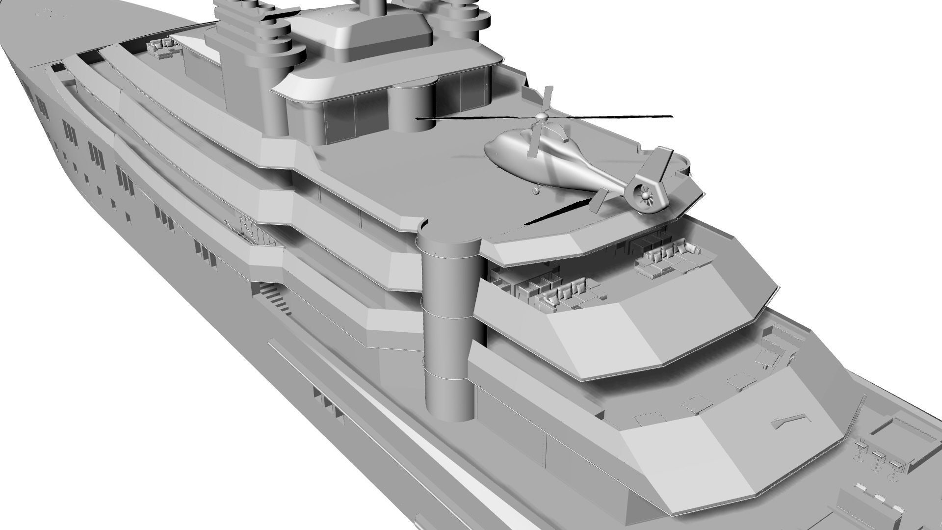 130 Meter Mega Yacht 3D model_18