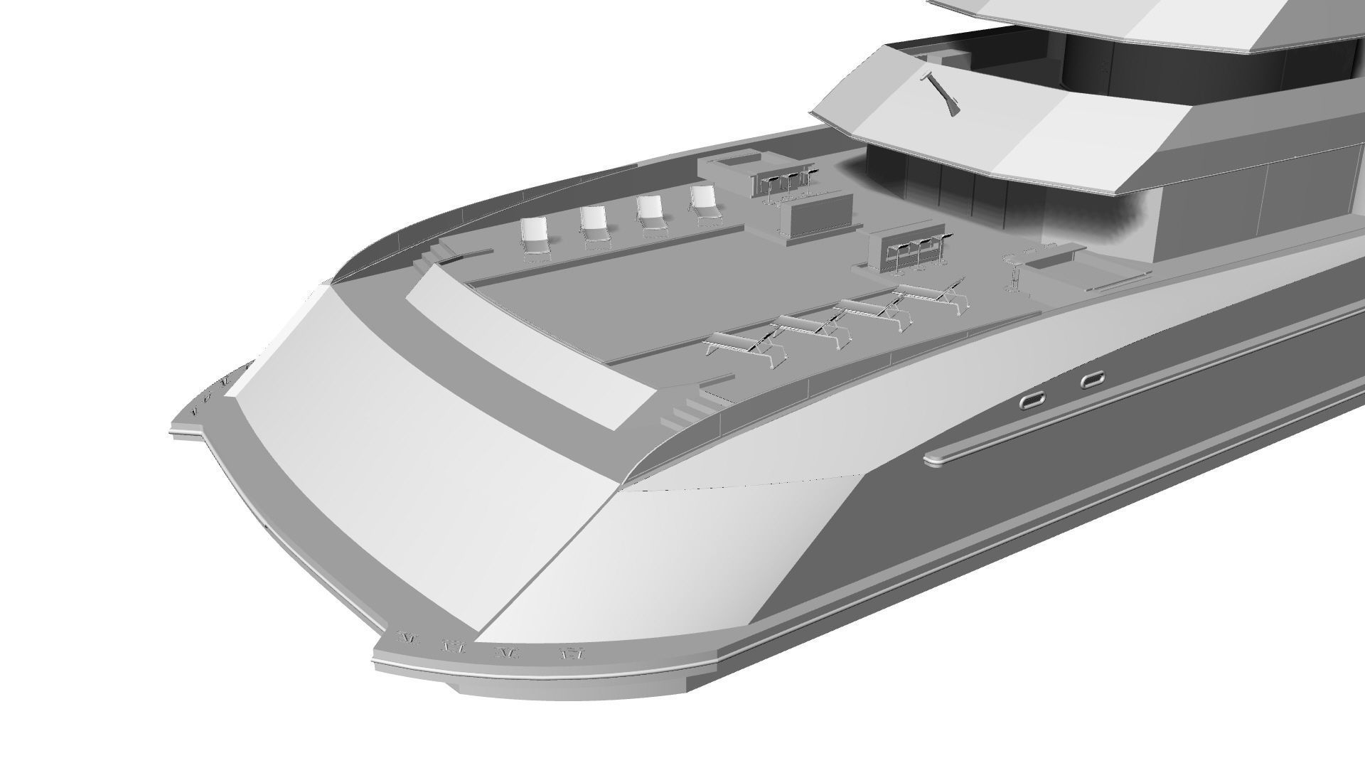 130 Meter Mega Yacht 3D model_16