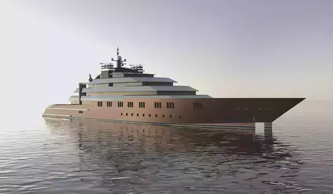 130 Meter Mega Yacht 3D model