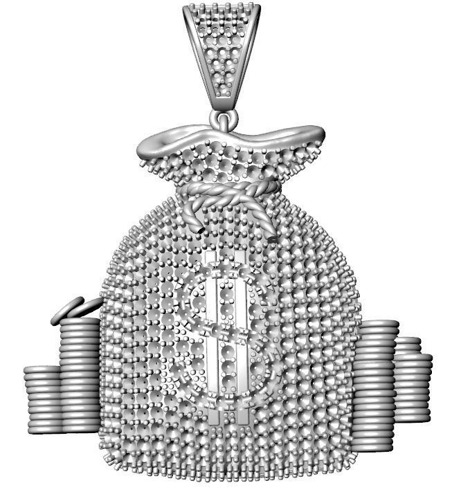 Sack of money pendant 3D print model_1