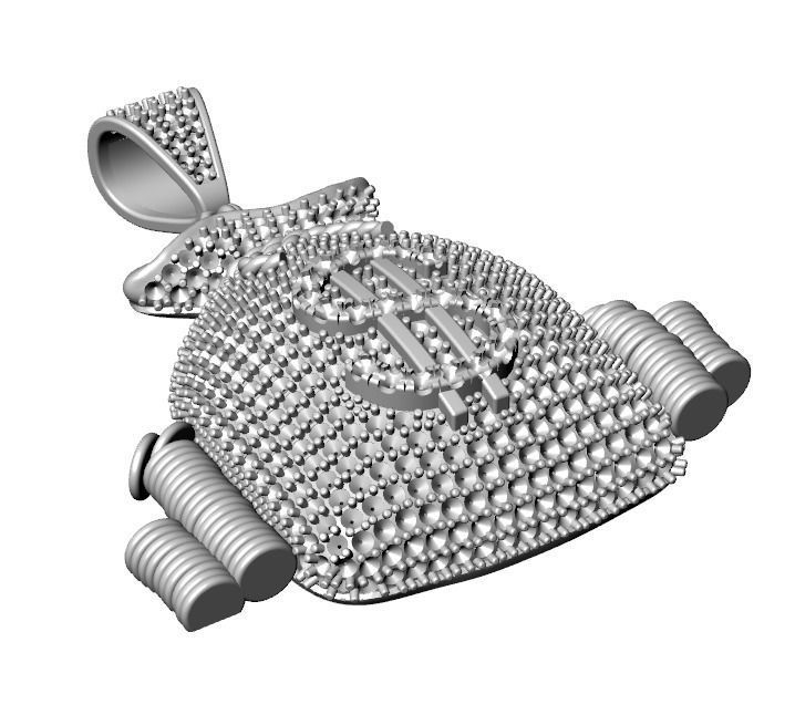 Sack of money pendant 3D print model_17