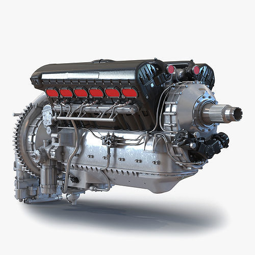 Old Piston Aero Engine 3D model