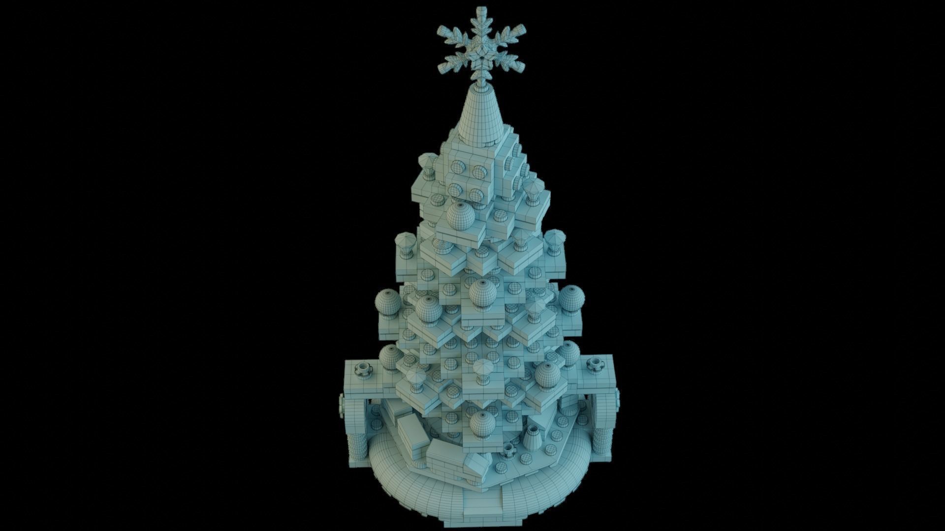 Lego Santa Scene 3D model_9