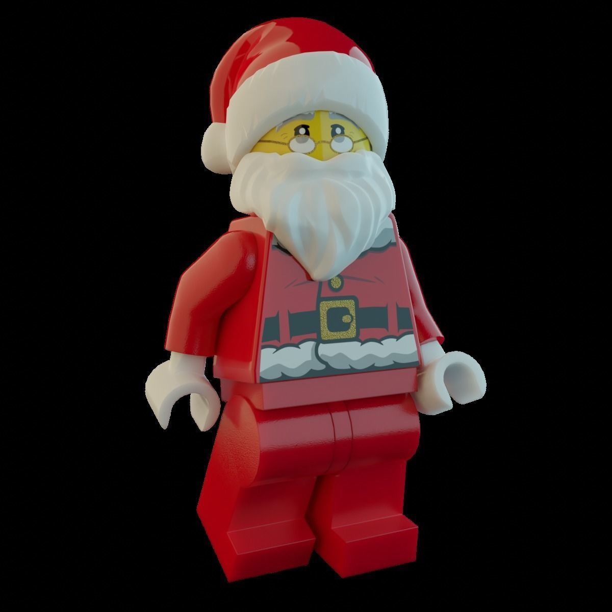 Lego Santa Scene 3D model_6