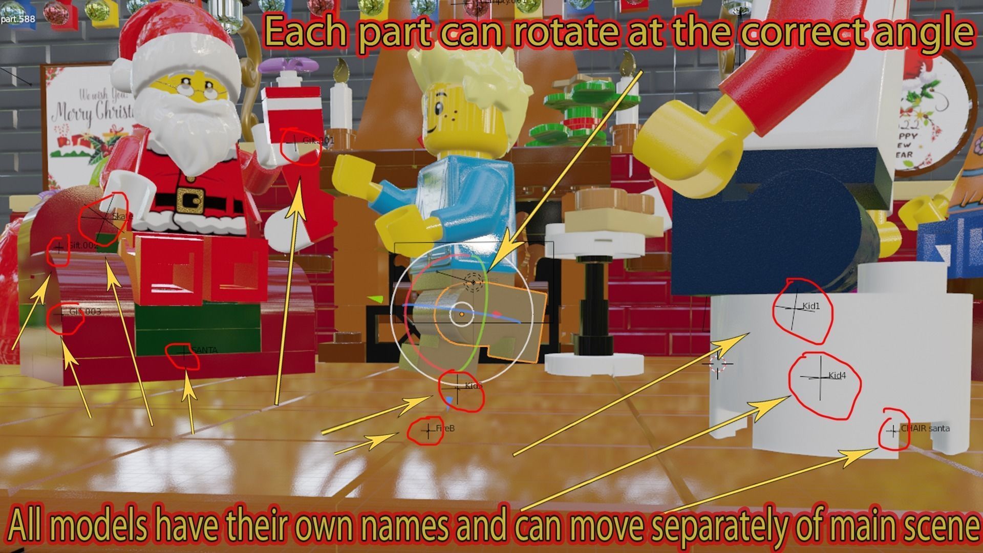 Lego Santa Scene 3D model_18