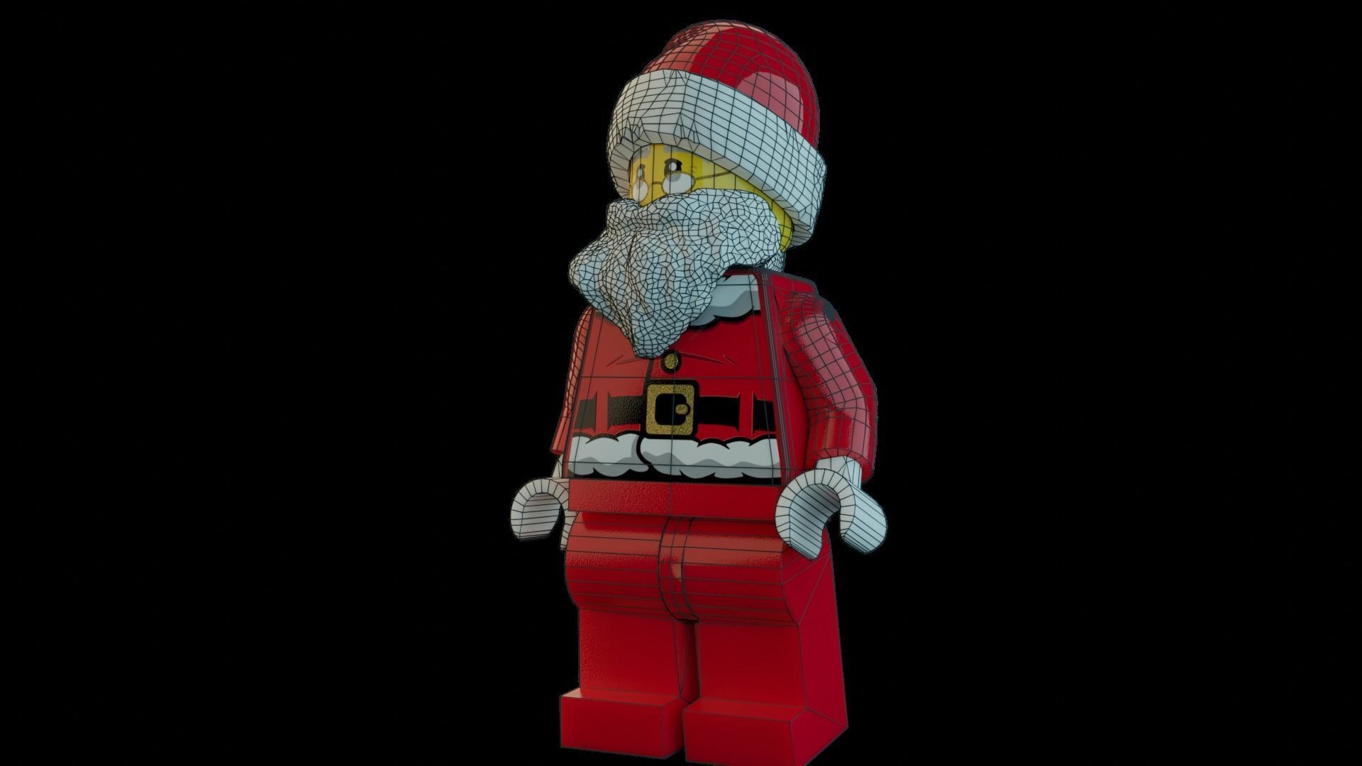 Lego Santa Scene 3D model_13