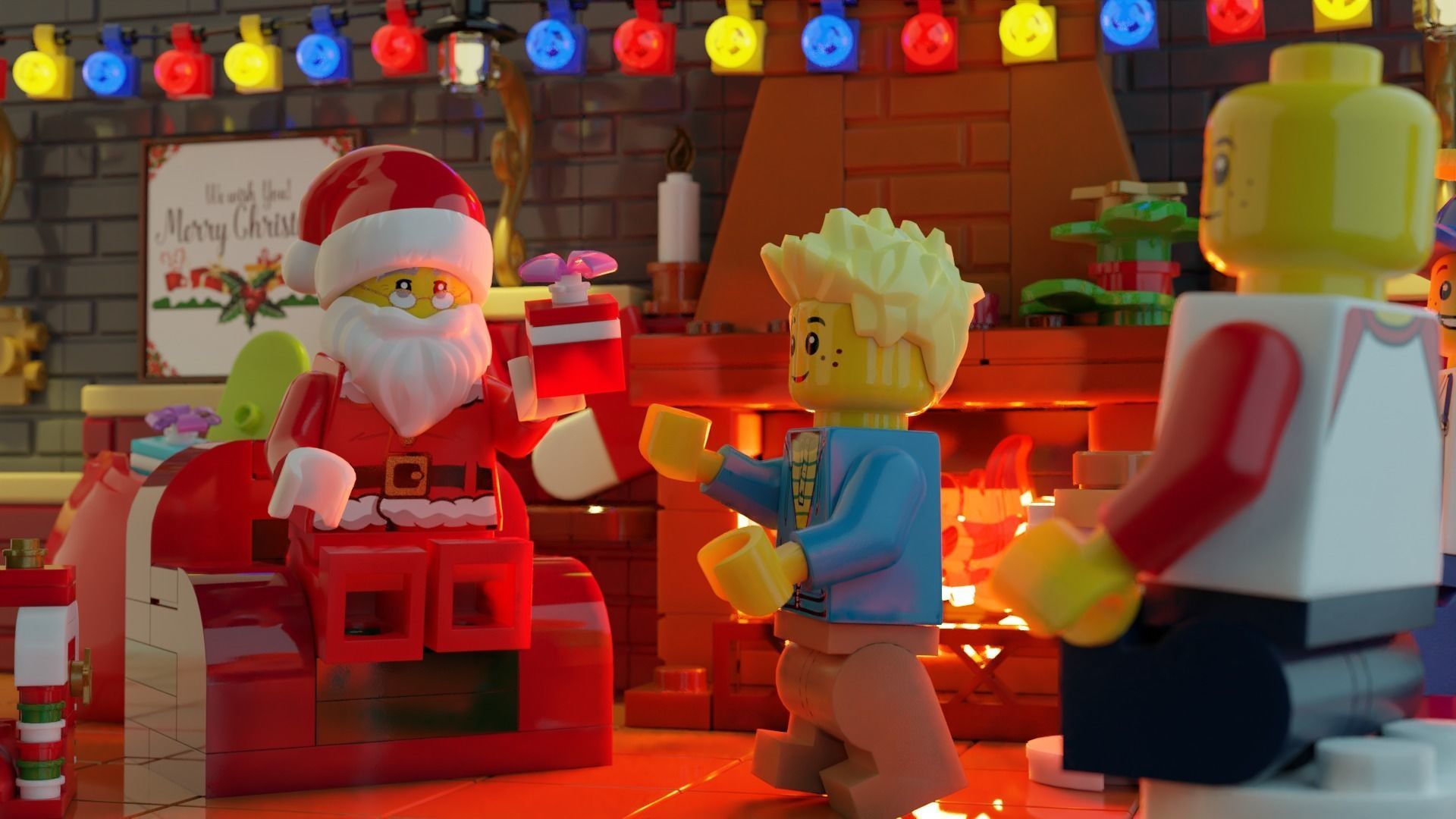 Lego Santa Scene 3D model_4
