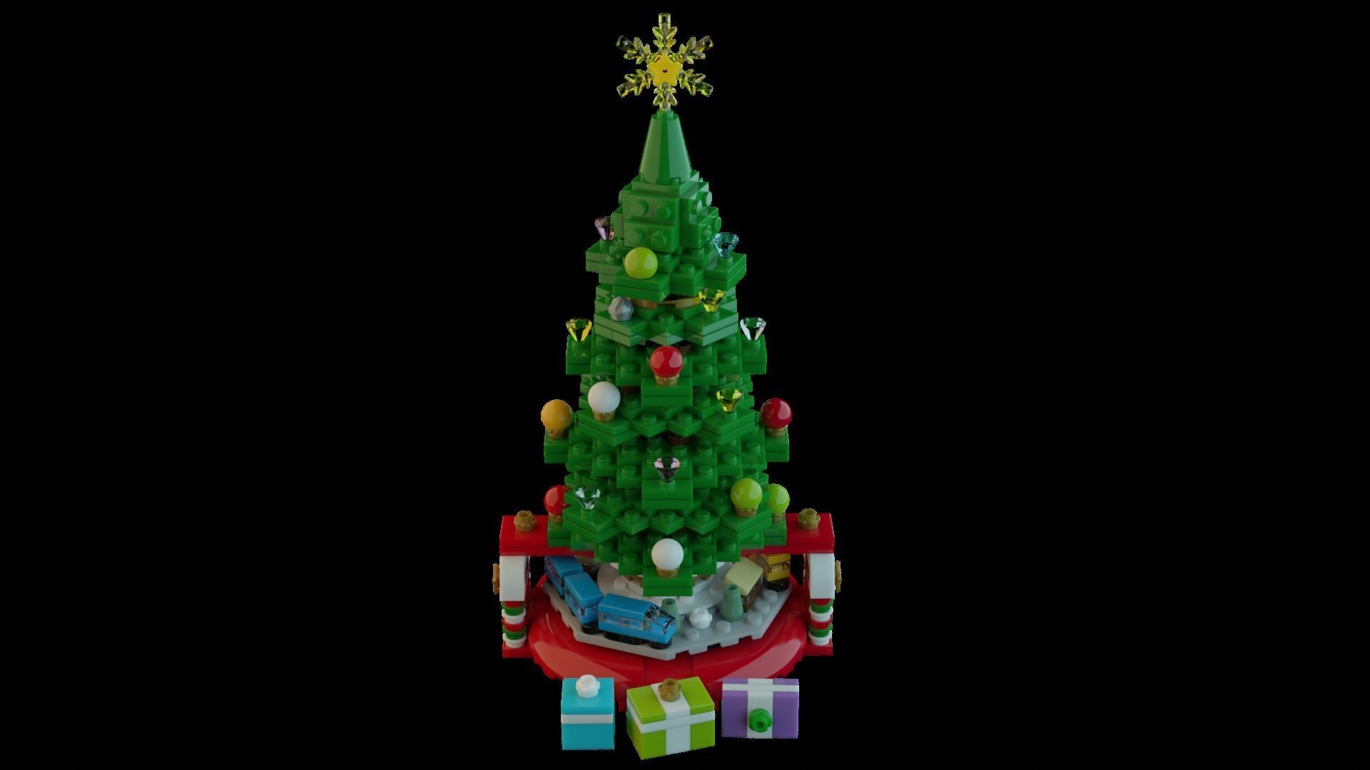 Lego Santa Scene 3D model_8