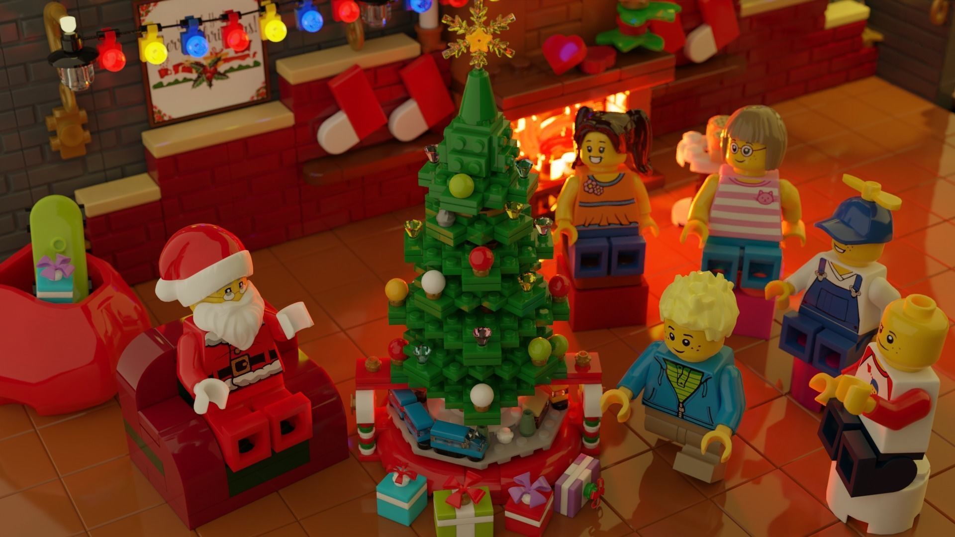 Lego Santa Scene 3D model_1