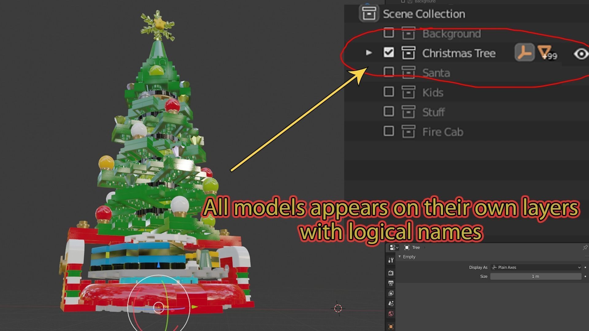 Lego Santa Scene 3D model_17