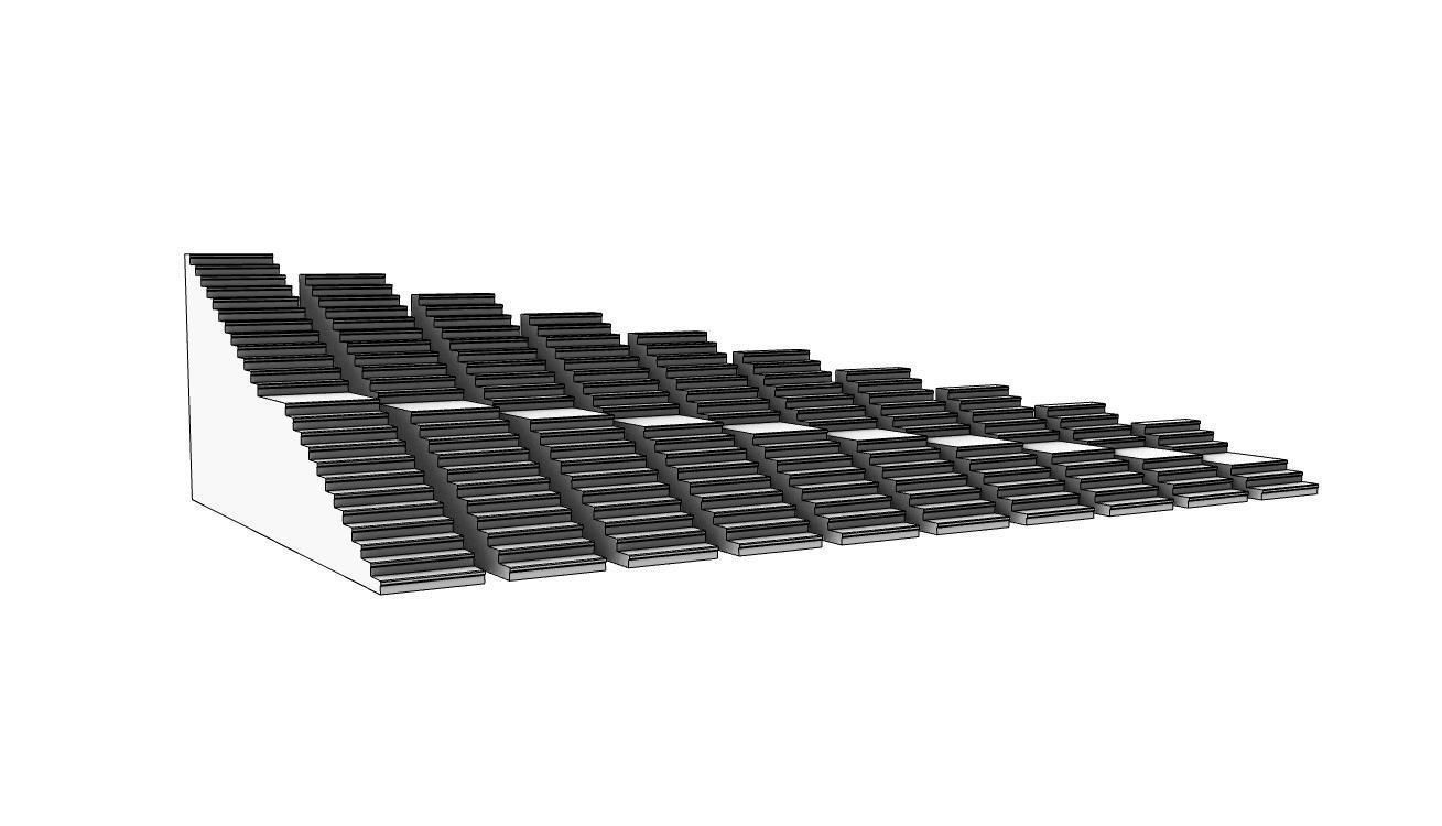 Stairs Pack X10 stair set with landing 3D model V1 3D model_3