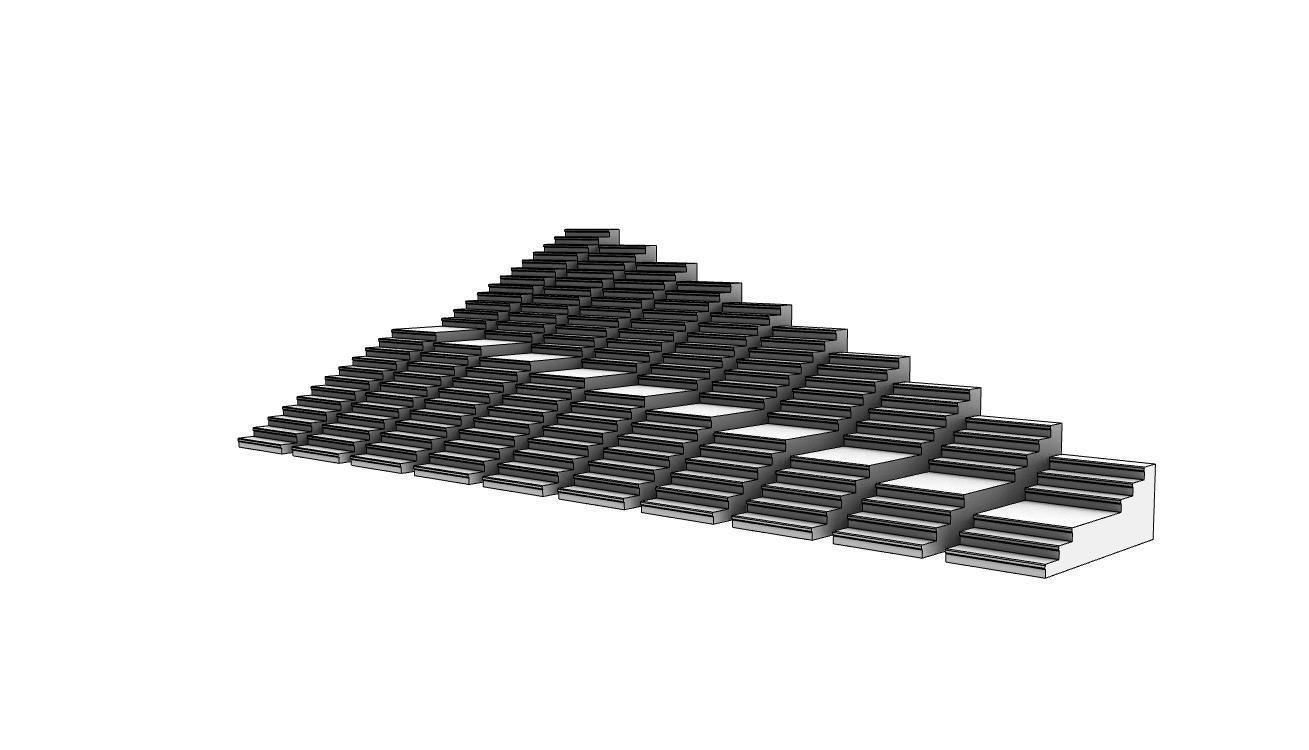 Stairs Pack X10 stair set with landing 3D model V1 3D model_8