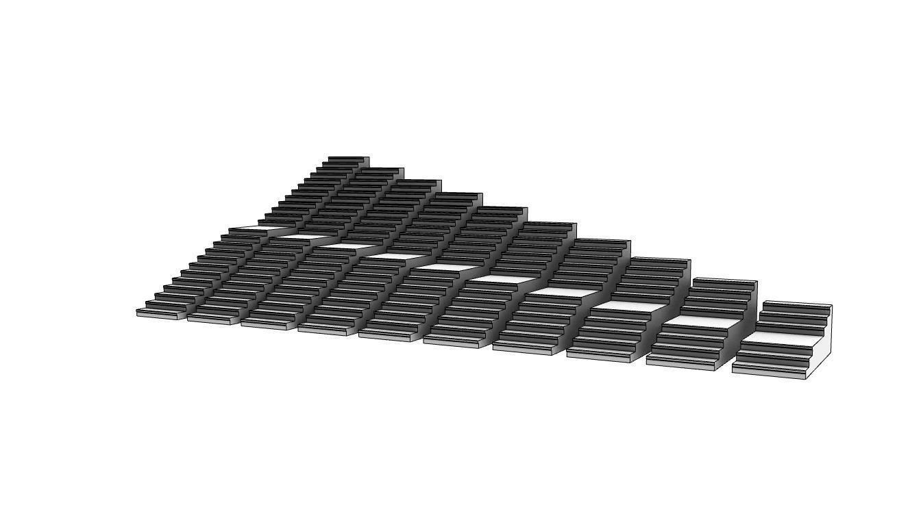 Stairs Pack X10 stair set with landing 3D model V1 3D model_7