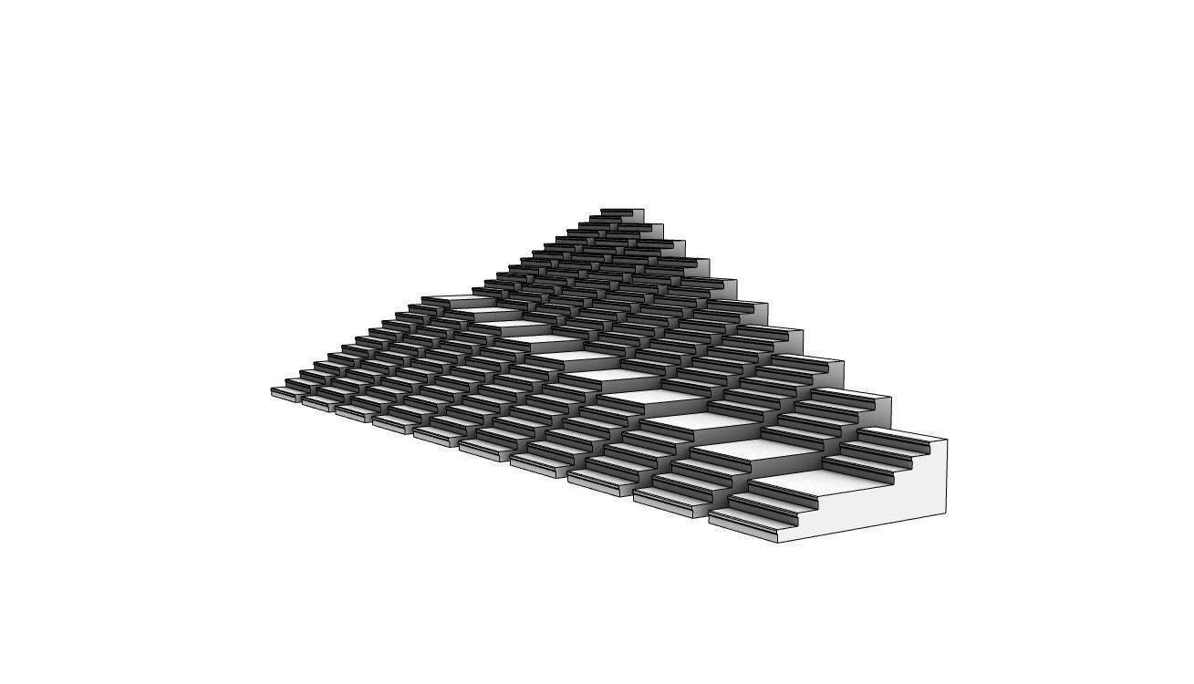 Stairs Pack X10 stair set with landing 3D model V1 3D model_9