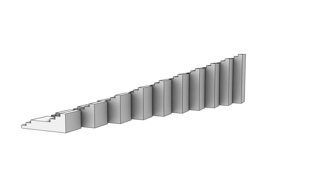 Stairs Pack X10 stair set with landing 3D model V1 3D model_13