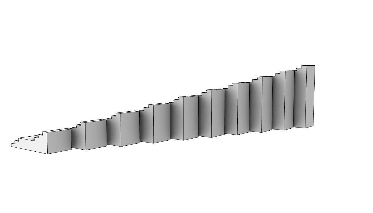 Stairs Pack X10 stair set with landing 3D model V1 3D model_14