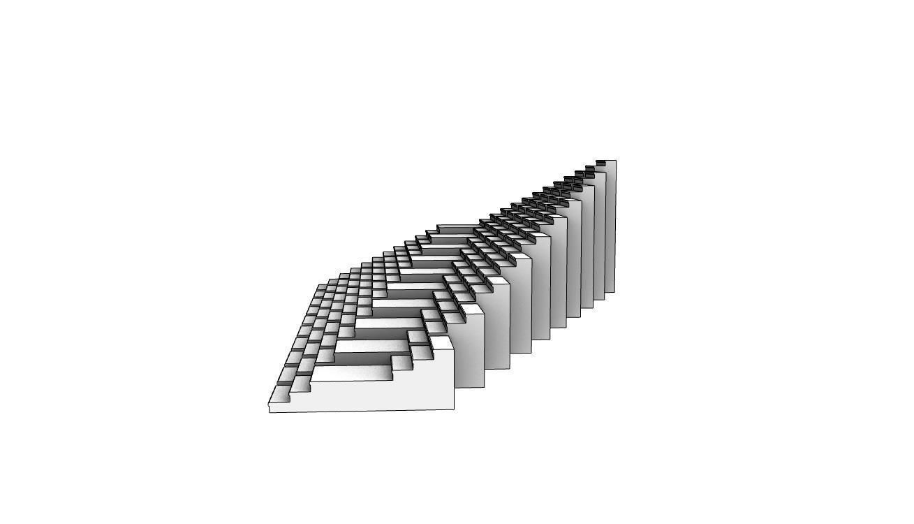 Stairs Pack X10 stair set with landing 3D model V1 3D model_11