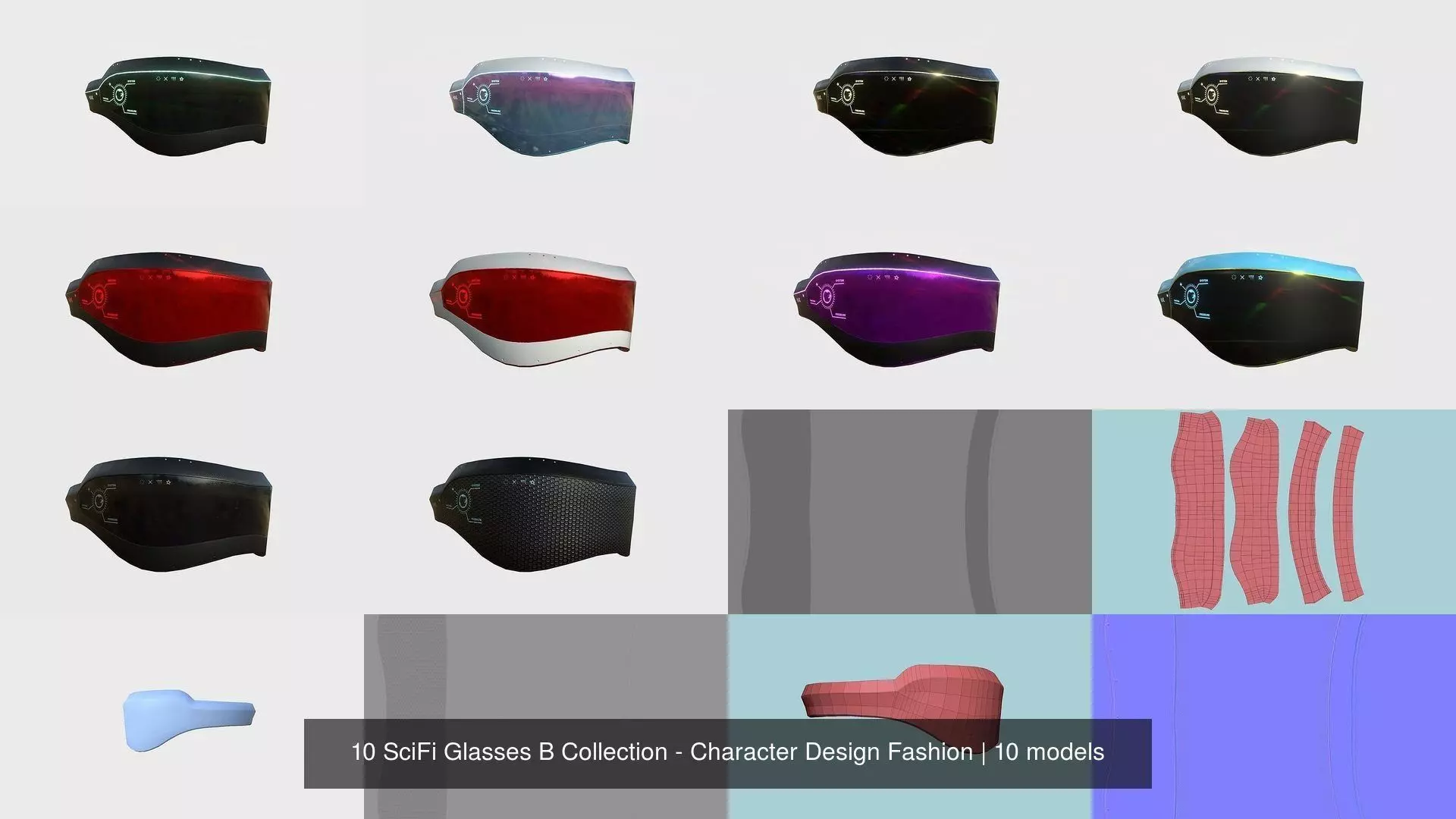 10 SciFi Glasses B Collection - Character Design Fashion _1