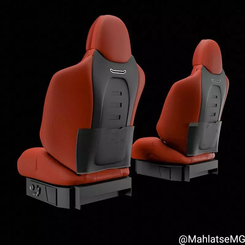 Car seat set Red 3D model