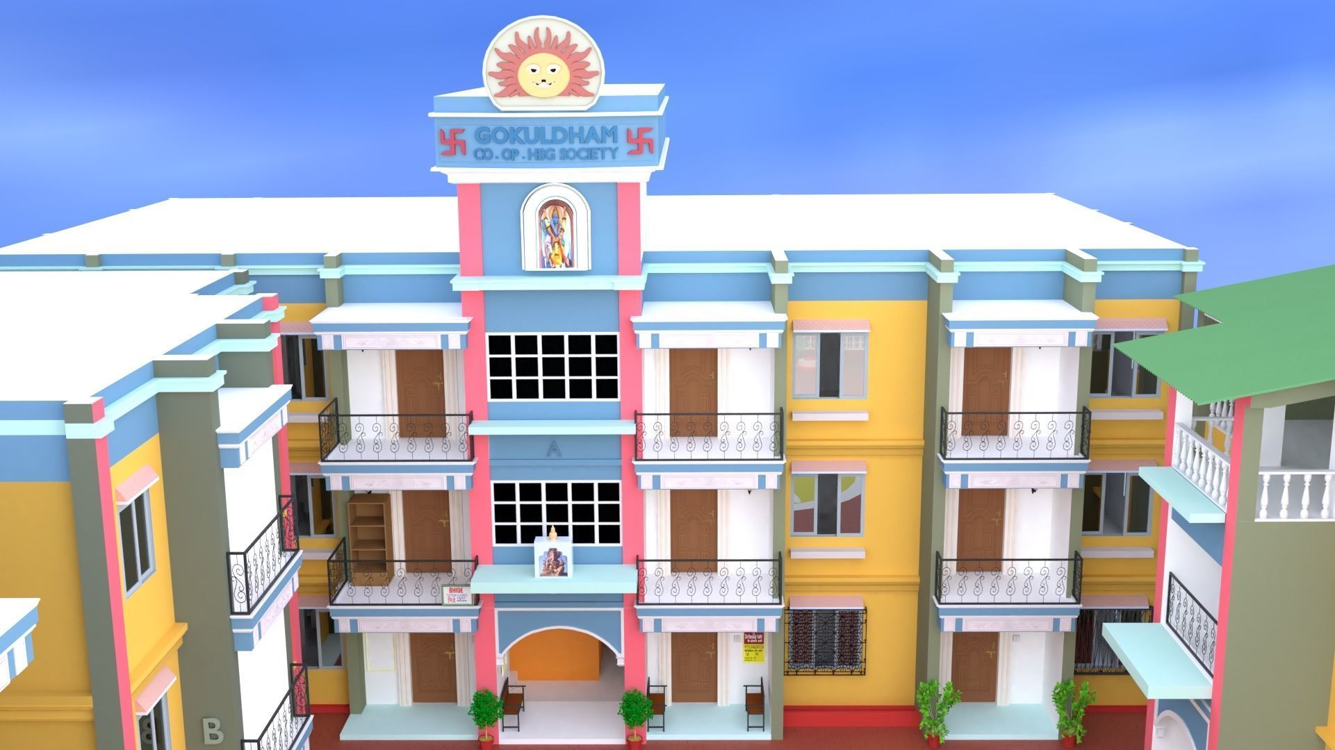 GOKUL DHAM SOCIETY 3D model_16